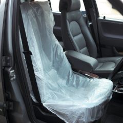 White Polythene Disposable Car Seat Cover (15 Micron)