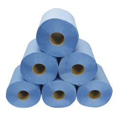 Fine Touch Blue 2ply Centre Feed Roll 175mm x 120m