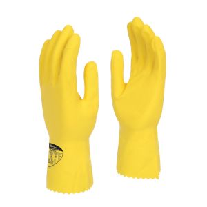 Polyco Optima Yellow 30cm Mediumweight Natural Rubber Flock Lined Glove