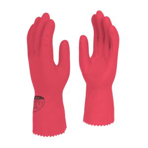 Polyco Optima Red 30cm Mediumweight Natural Rubber Flock Lined Glove