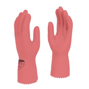 Polyco Optima Pink 30cm Mediumweight Natural Rubber Flock Lined Glove