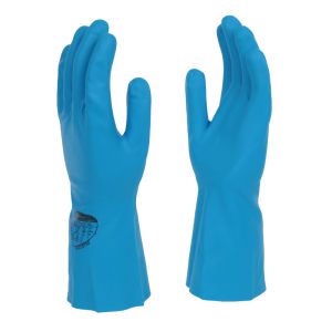Polyco Nitri‑Tech III Blue Flock Lined 33cm Nitrile Rubber Glove