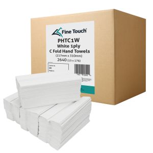 Fine Touch PHTC1W White 1ply C Fold Hand Towels