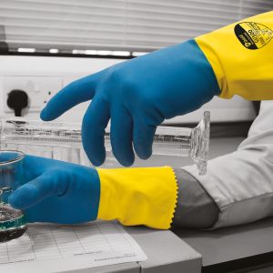 GI/500 (30cm) Shield® Blue/Yellow Bi‑polymer Flock Lined Glove